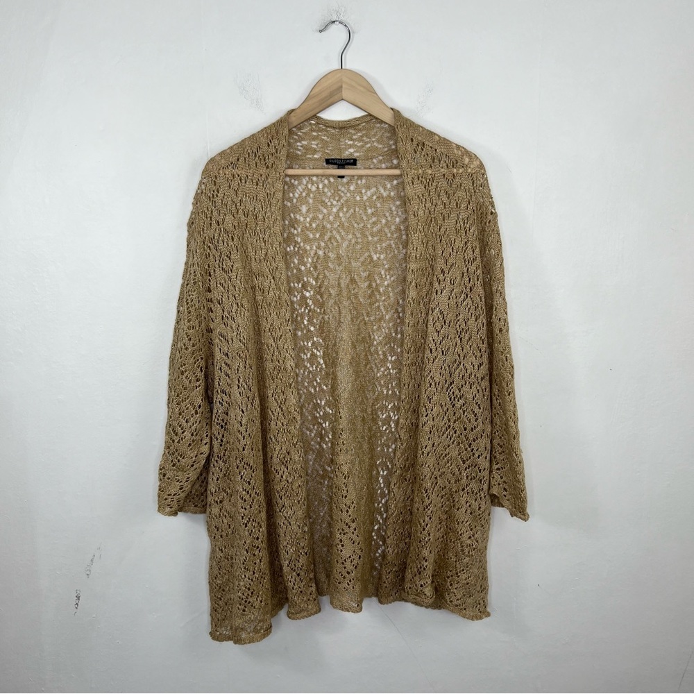 Eileen Fisher Tan Open Knit Cardigan